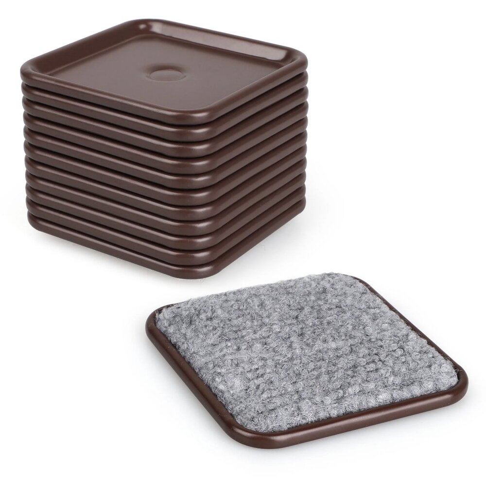 NEW (72-PACK) 2 1/2" SQUARE REUSABLE CARPET BOTTOM FURNITURE FLOOR PROTECTION